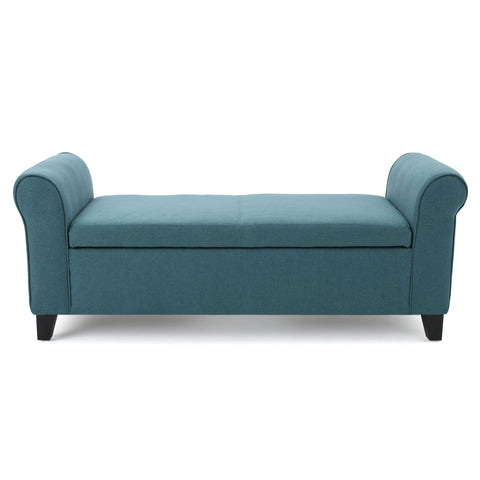 Hayes - Armed Storage Bench With Rolled Arms And Button Tufting