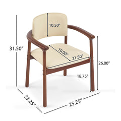Dining Room Chairs, Ideal For Home & Kitchen (Set of 2) - Beige / Dark Walnut