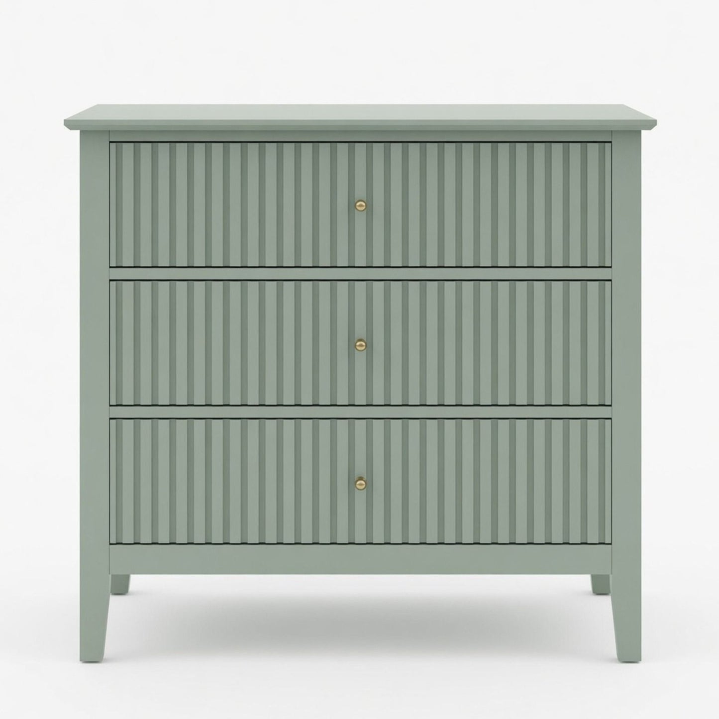 Fluted 3 Drawer Nightstand With Soft Close Slides