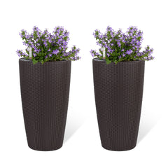 Tall Planters Set With Water Level Monitor And Auto Watering