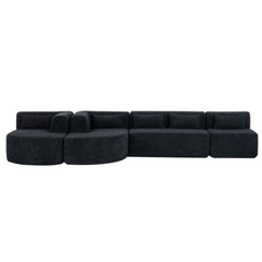 Upholstered Sofa Free Combined Sofa Couch With 2 Chaise Lounge And Five Back Pillows For Living Room