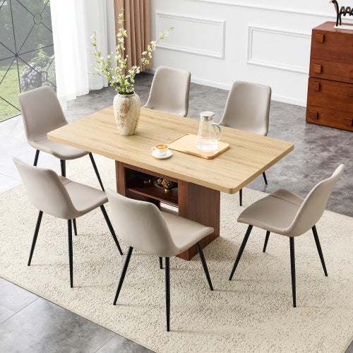 Comedor Extensible 6 Puestos - Madera y Sintético Gris 48 - 017
