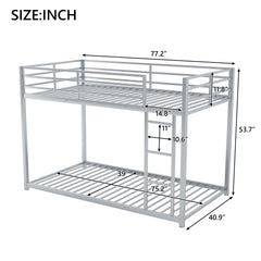 Metal Bunk Bed, Low Bunk Bed With Ladder