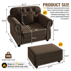 Sofa With Nailhead Trim And Rolled Armrests