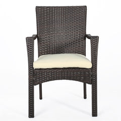 3 Piece Bistro Set With Water Resistant Cushions And 2 Chairs - Brown Multi
