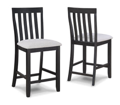 Delfin - Counter Height Chair (Set of 2) - Light Gray / Black