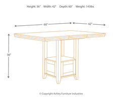 Ralene - Rectangular Dining Room Counter Extension Table - Medium Brown