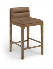 Ellis - Vegan Leather Upholstered Counter Stool (Set of 2) - Brown Base