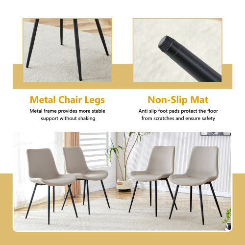 Comedor Ovalado de Vidrio Templado 6 Puestos - Metal y Sintético Gris 48 - 018