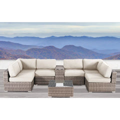 Elegant 4 Person Wicker Patio Seating Set With Cushions And Glass Top Table