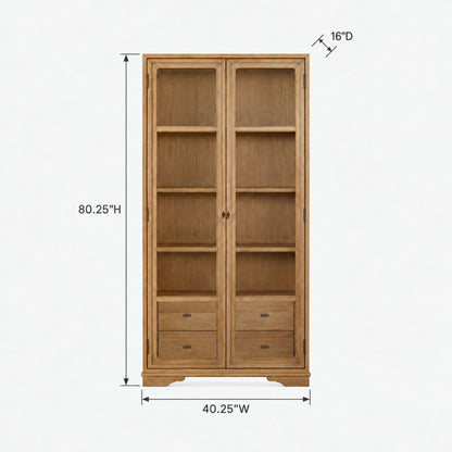 Tall Display Cabinet With Glass Doors