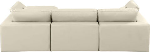 Comfy - 4 Piece Faux Leather Modular Sectional With Chaise