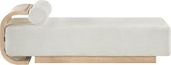 Zephyr - Linen Textured Fabric Upholstered Chaise - Painted Natural Base