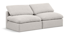 Indulge - Linen 2 Seat Modular Armless Sofa