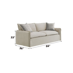 Upendo - Sofa With 2 Pillows - Beige Linen