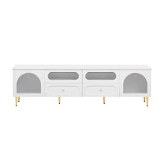 Retro TV Stand With 6 Metal Legs, 2 Cabinets, 4 Drawers And Anti-Tip Device