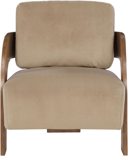 Cedra - Velvet Performance Fabric Upholstered Accent Chair - Brown Frame
