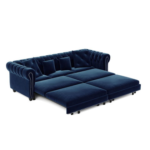 3 In 1 Pull Out Sofa Bed With Movable Ottoman