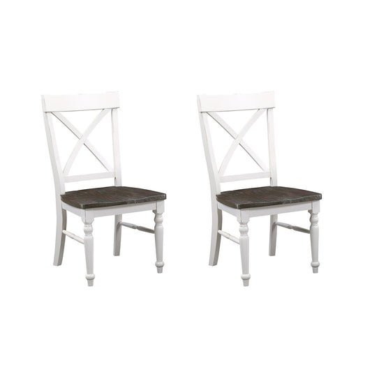 Dining Chairs (Set of 2) - Brown / White