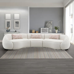 Sahara - Sectional Sofa With 3 Pillows - Beige Boucle