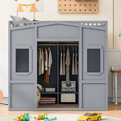 Loft Stylish Bed With Ladder And Wardrobe