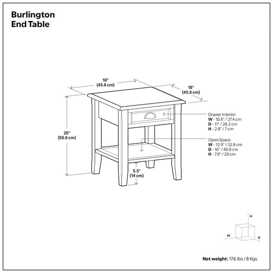 Burlington - End Table - Mahogany Brown