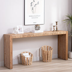 Console Table, Handwoven Top - Antique Natural / Natural