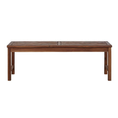 Modern Slat Top Solid Wood Patio Bench