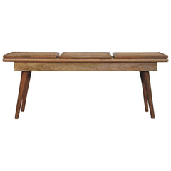 Larissa - Triple Accent Cane Bench - Beige