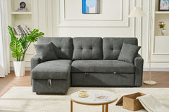 Reversible Sofa Couch Sleeper With Pull Out Bed And USB Port
