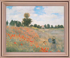 Poppy Field Stroll - 28" x 34" Framed Wall Art