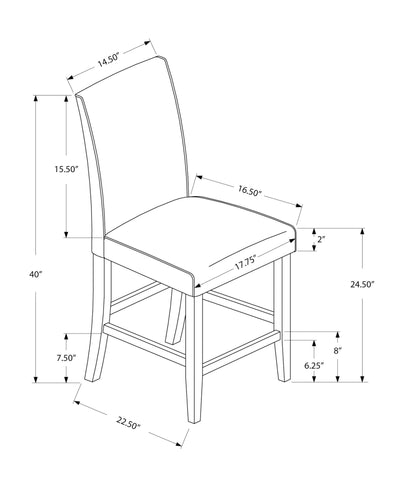 Counter Height Dining Chair Upholstered Leather Look (Set of 2)