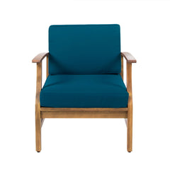 Kaleidoscope - Club Chair With Slat Paneling - Blue