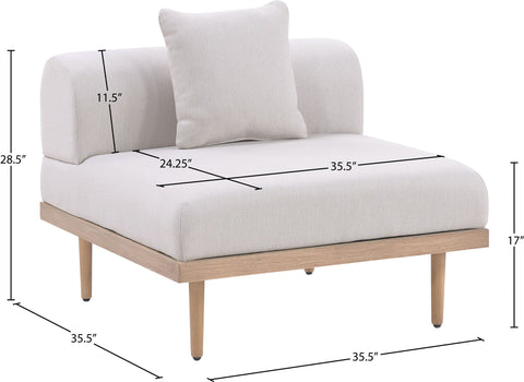 Laguna - Resilient Water Resistant Fabric Upholstered Outdoor Patio Modular Armless Chair