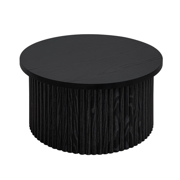 Coffee Table, Round Coffee Table, Modern Side Tables Accent End Table For Living Room, Apartment - Black