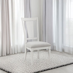 Katia - Side Chair (Set of 2) - Light Gray Linen & Weathered White