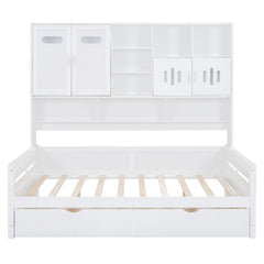 Daybed With All-In-One Cabinet And Shelf
