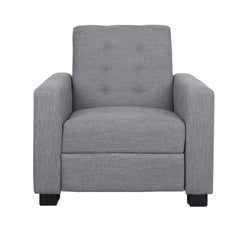 Contemporary Recliner Chair With Push Back Function And Birchwood Legs