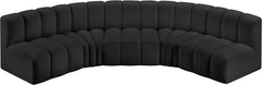 Arc - Faux Leather 5 Piece U-Shaped Modular Sofa