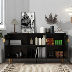 Modern TV Stand With 3 Doors And Adjustable Shelves