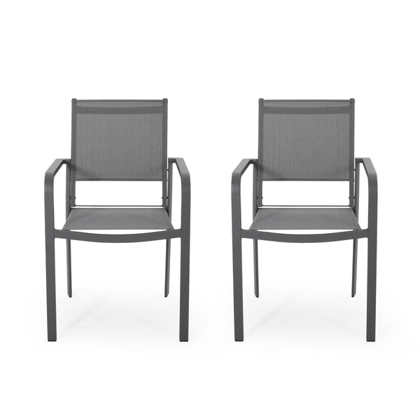 Waterfal - Outdoor Aluminum Dining Chair With Mesh Seat (Set of 2)