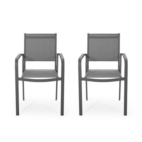 Waterfal - Outdoor Aluminum Dining Chair With Mesh Seat (Set of 2)