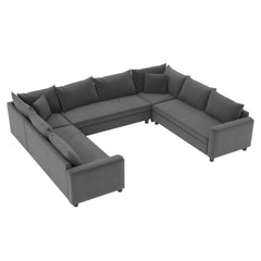 Modular Sectional Reversible U Shaped Couch Set, Free Combination Minimalist Style, Oversized 8 Seat Convertible Sofa