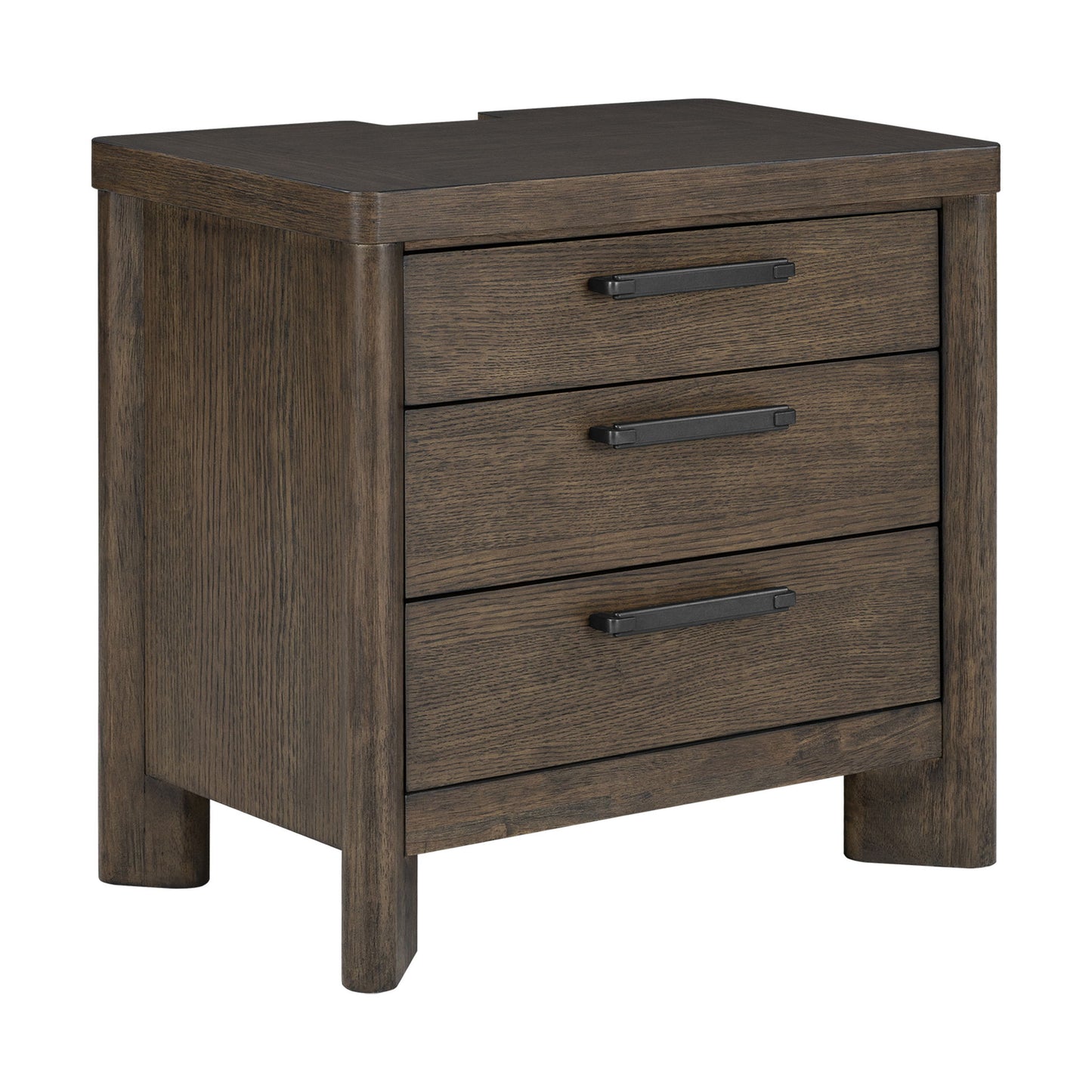 3 Drawer Nightstand With USB - Dark Oak