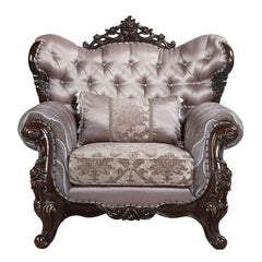 Benbek - Chair With Pillow - Fabric & Antique Oak