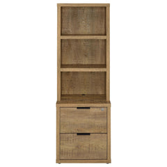 Multifunctional Bookcase With Three Open Shelves, 2 Drawers, Dual USB Charging Outlet