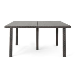 Outdoor Square Rattan Wicker Dining Table - Brown