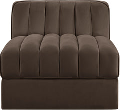 Rummi - Velvet Performance Fabric Upholstered Modular Armless Chair