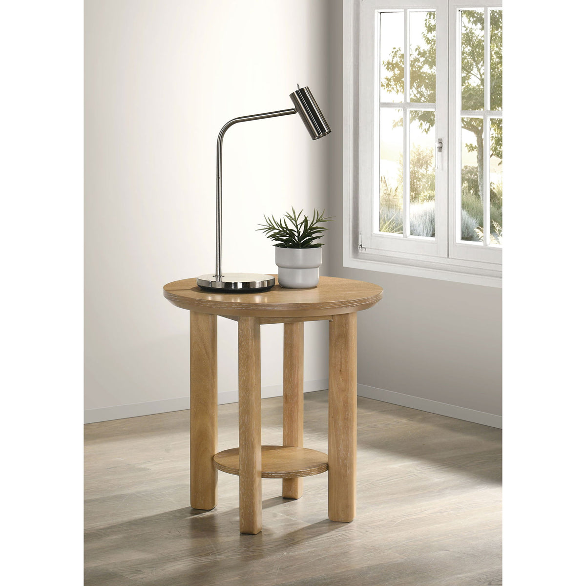 Crispin - Round Table With Lower Shelf