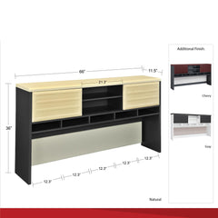 Pursuit - Hutch With Open And Concealed Compartments - Cherry
